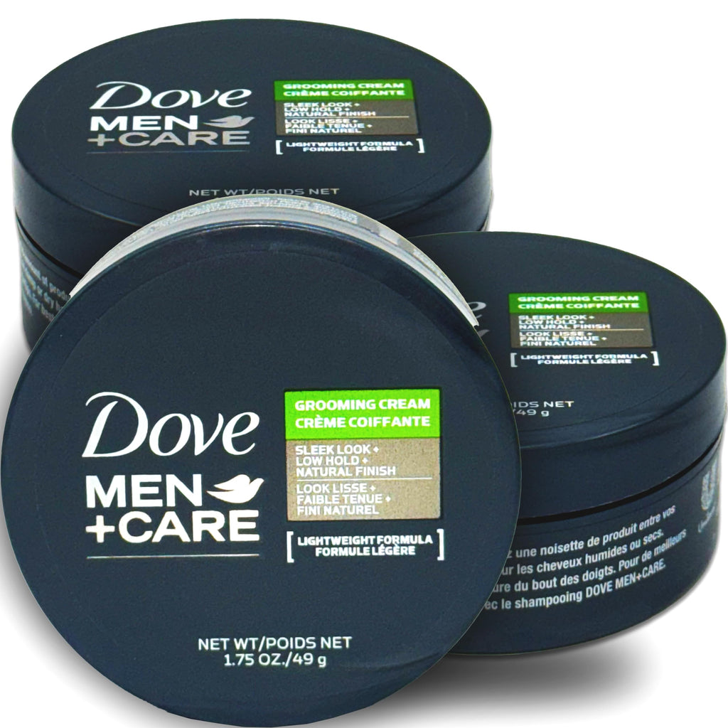 Dove Men+Care Grooming Cream 3-Pack – Lightweight, Low-Hold Styling for Natural Texture