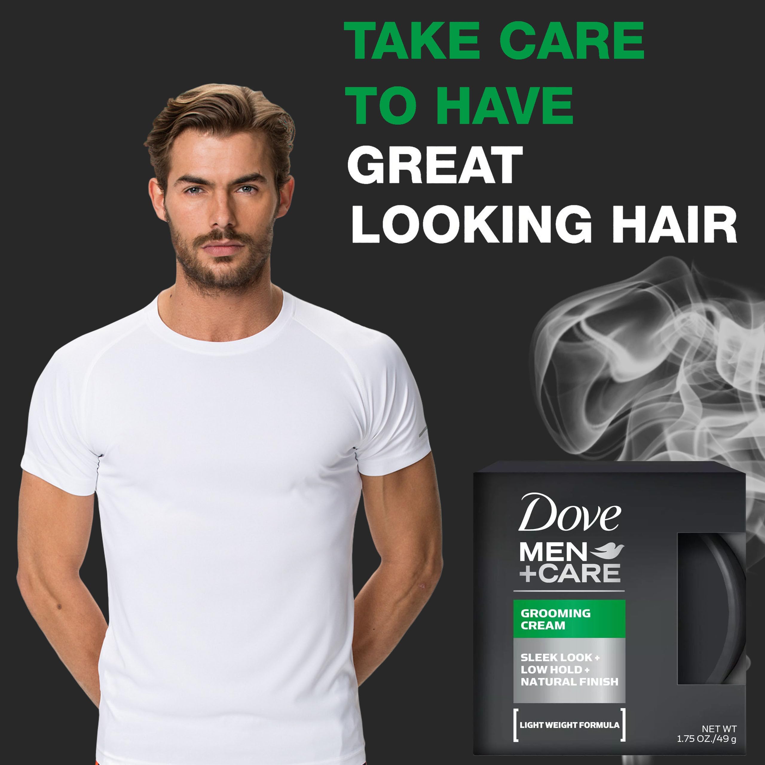 Dove Men+Care Grooming Cream 3-Pack – Lightweight, Low-Hold Styling for Natural Texture