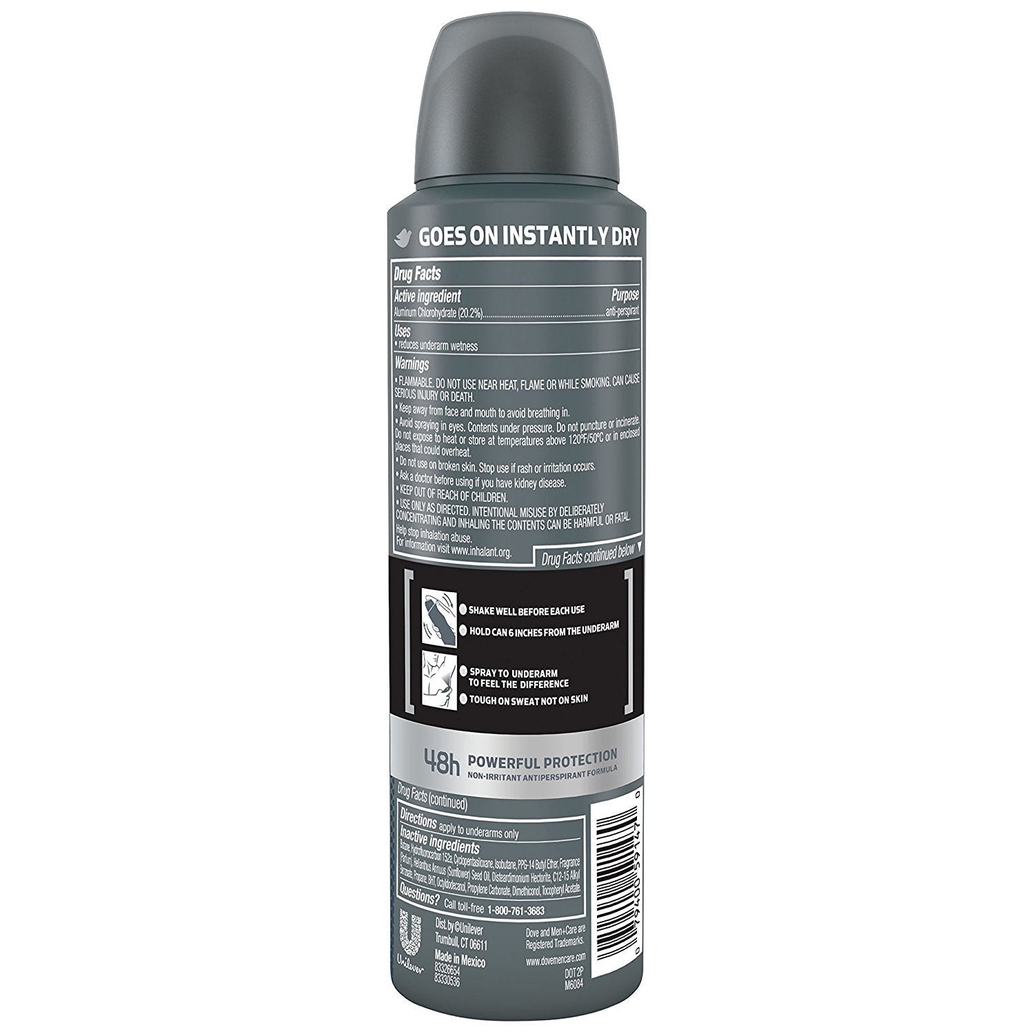 Dove Men Care Invisible Dry Spray Deodorant – 3.8 oz, 3-Pack