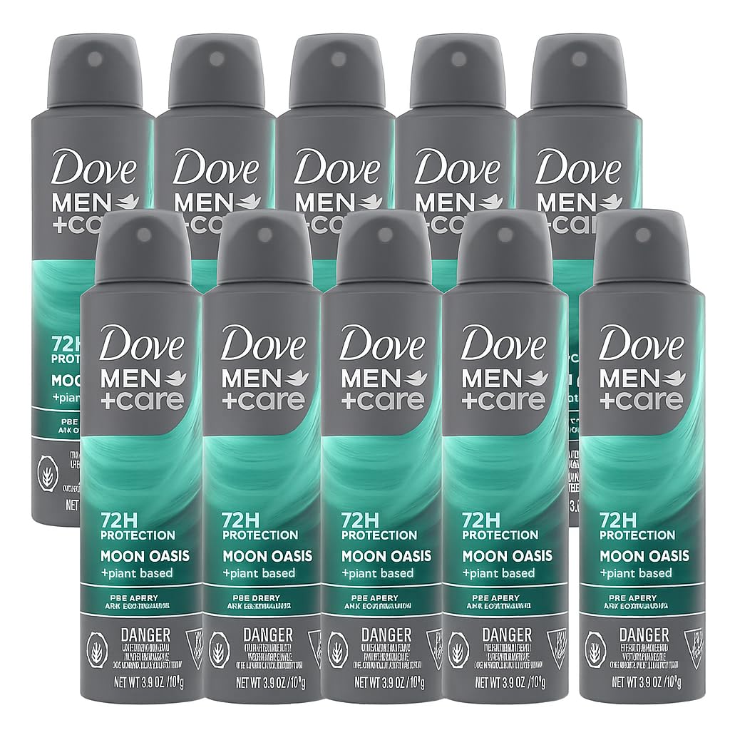 Dove Men+Care Moon Oasis Dry Spray Antiperspirant – 72H Protection with Plant-Based Moisturizer | 3.8 oz