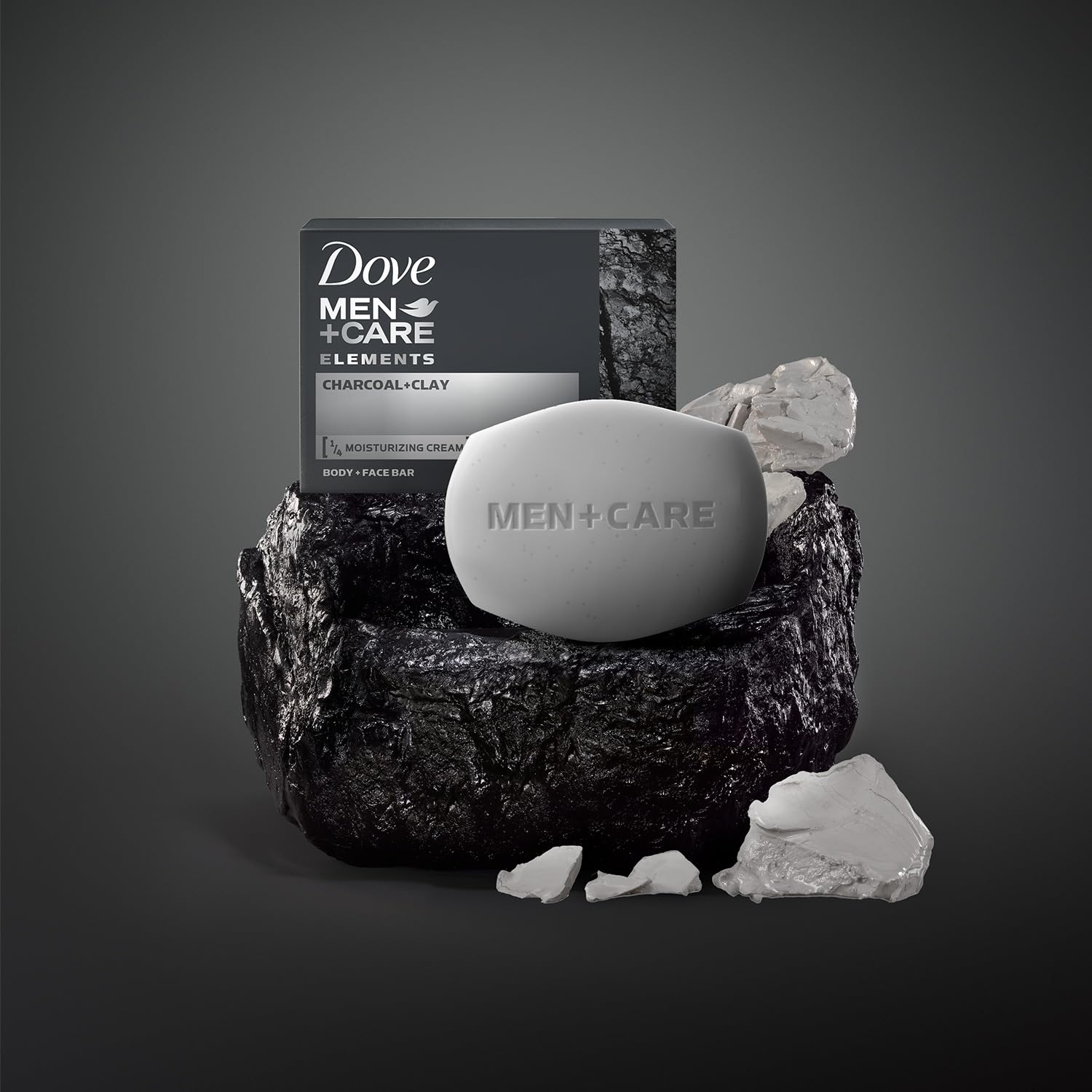 Dove Men+Care Charcoal Exfoliating Bar 12-Pack – 3-in-1 Soap for Skin, Hands & Shaving (3.75 oz ea)