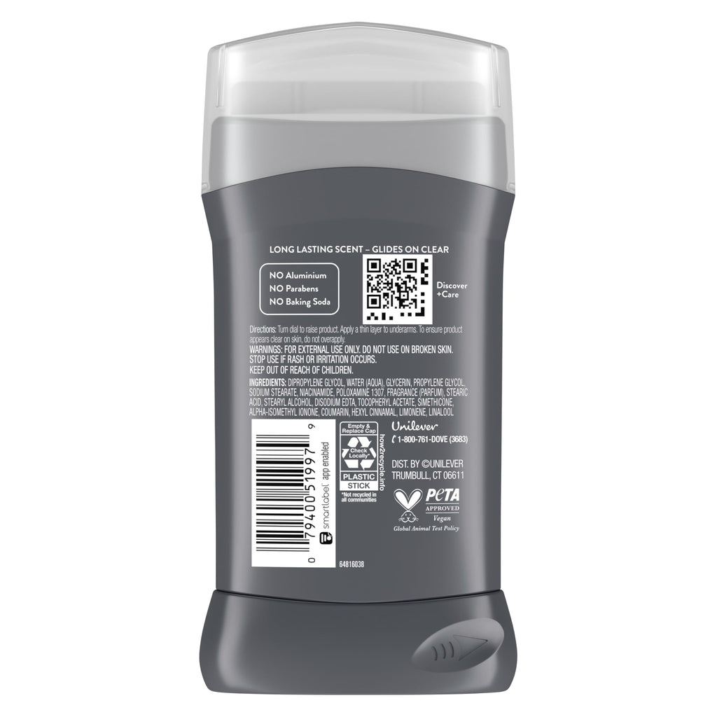 DOVE MEN+CARE Aluminum Free Rustic Sandalwood Deodorant – 3 oz (3 Pack) for Men