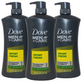 Dove Men+Care Sport Fresh Body Wash for Men – Hydrating Formula, 33.8 oz Pump Bottle (Pack of 3)