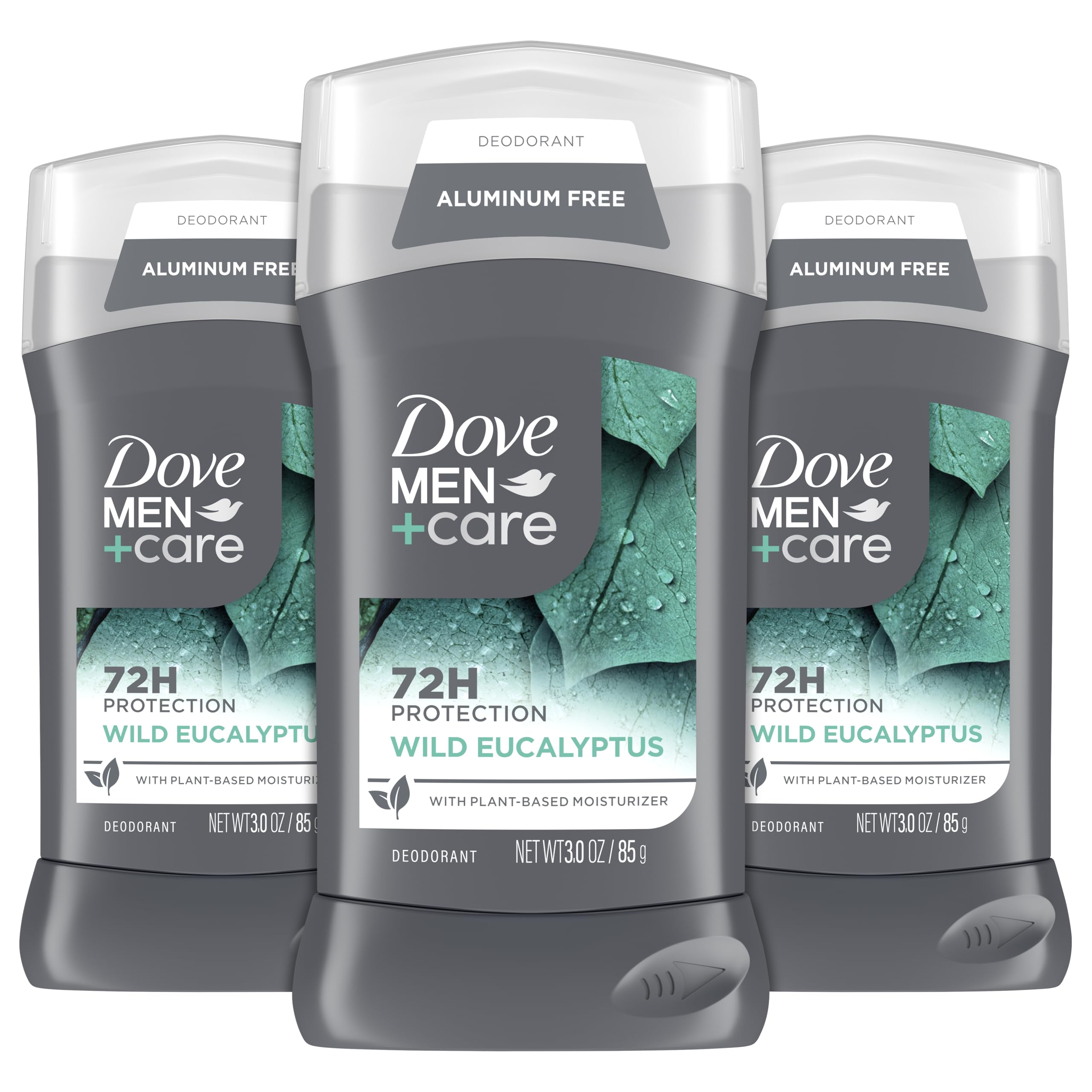 DOVE MEN+CARE Aluminum-Free Wild Eucalyptus Deodorant Stick – 3 oz (3-Pack)
