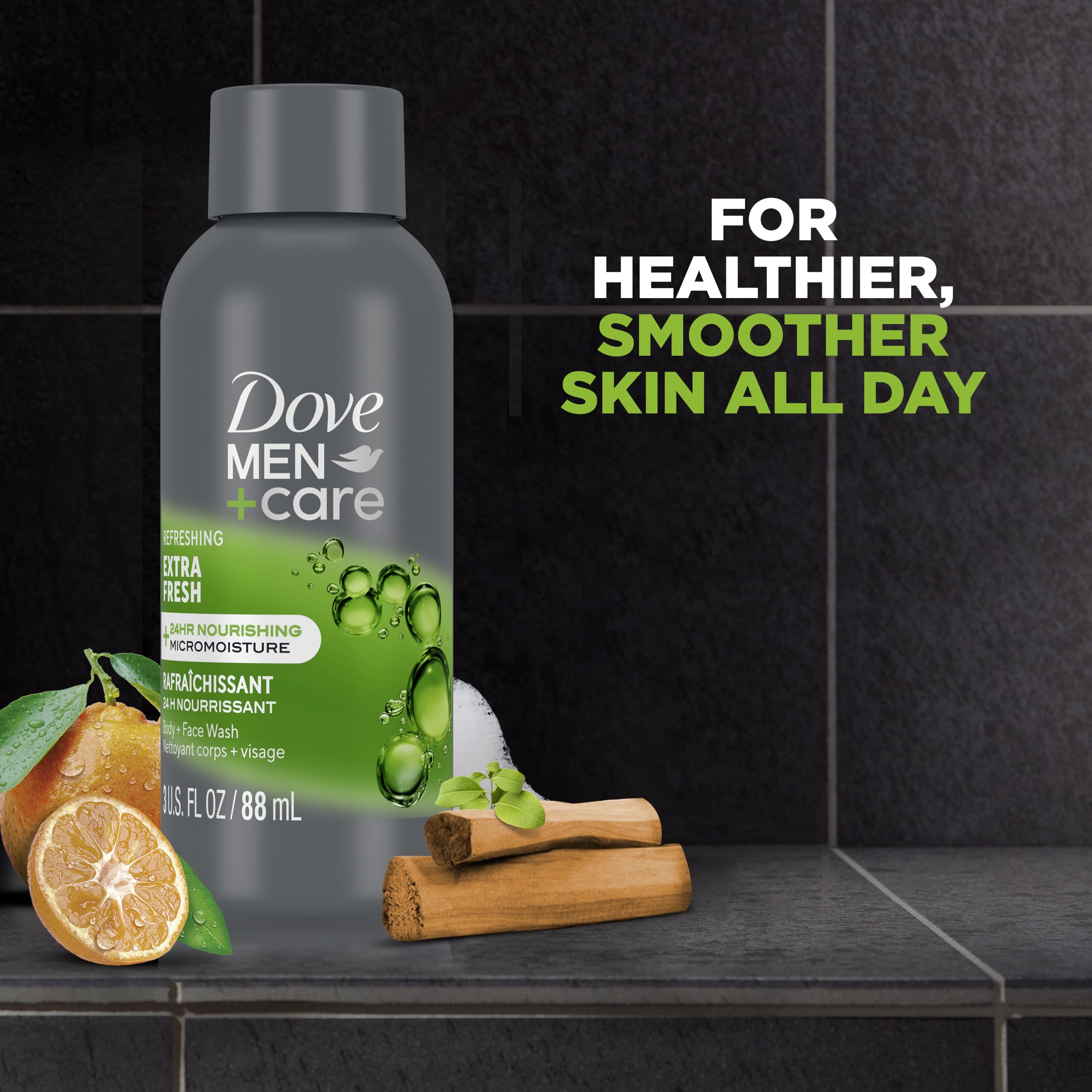Dove Men+Care Dry Spray Antiperspirant 2-Pack + Travel Body Wash – 72H Protection, Extra Fresh Scent