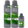 Dove Men+Care Dry Spray Antiperspirant 2-Pack + Travel Body Wash – 72H Protection, Extra Fresh Scent
