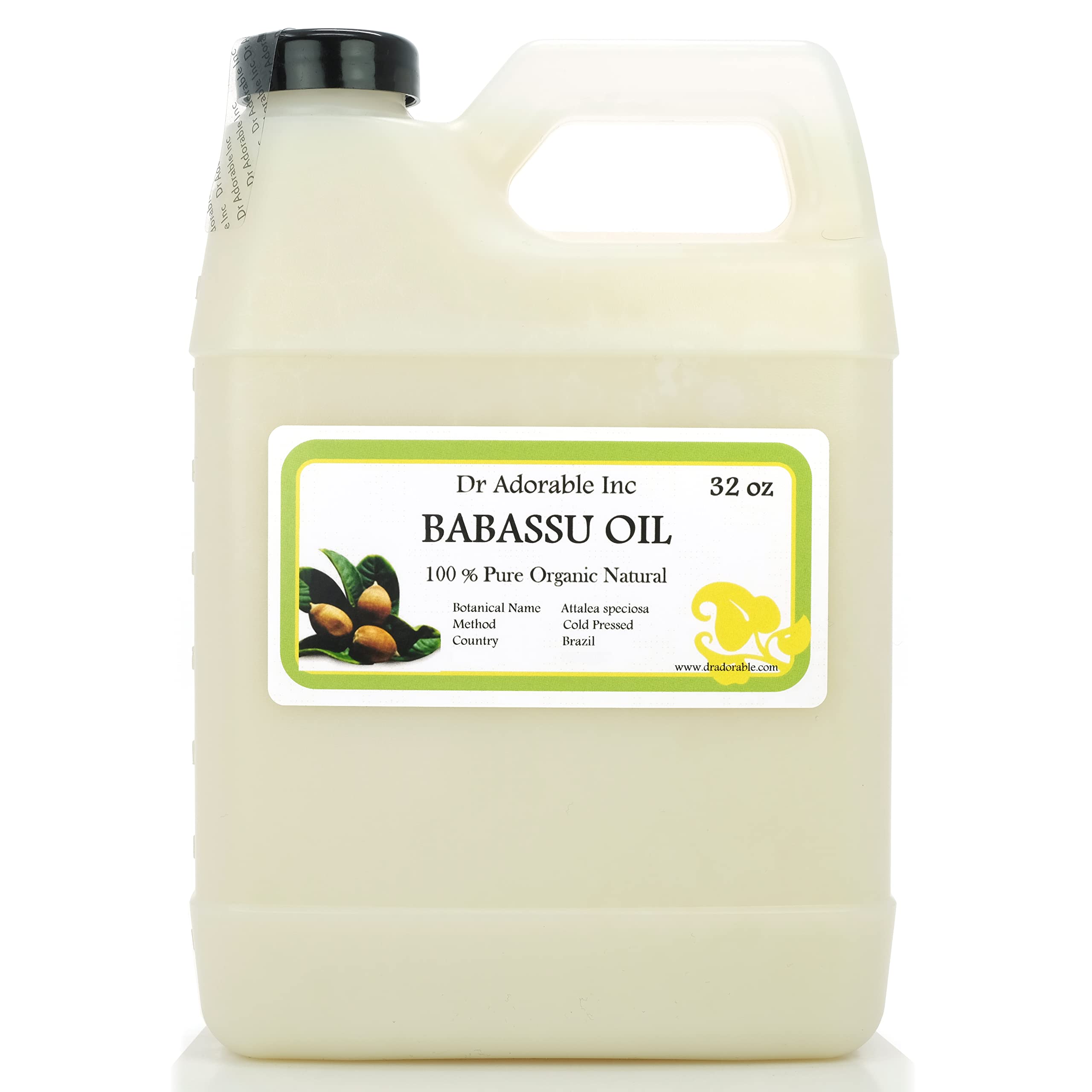 Dr Adorable Babassu Oil - 32 oz - 100% Pure Cold-Pressed Organic