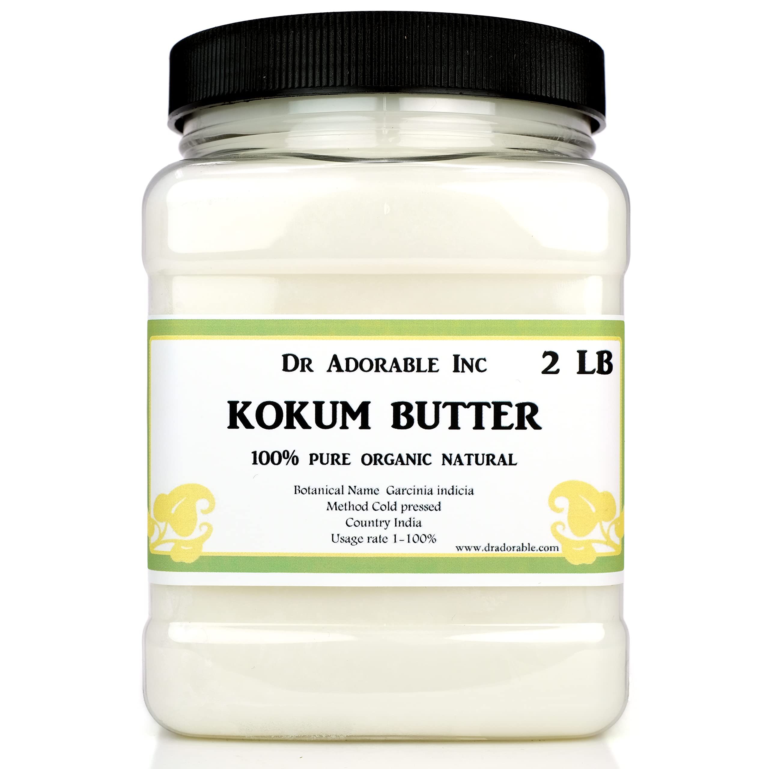 Dr Adorable Kokum Butter - 2 lb - Raw 100% Pure Premium Organic