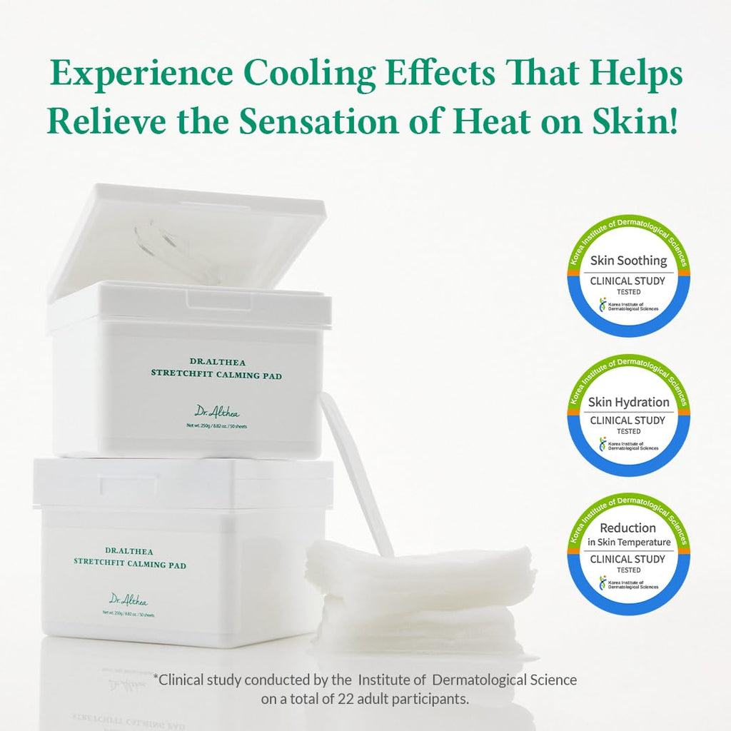 Dr.Althea StretchFit Calming Pad – Cooling Centella Sheet Mask, Hydration with Panthenol (Pack of 50)