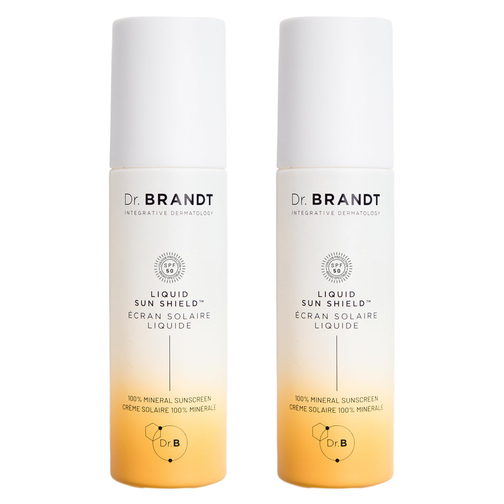 Dr. Brandt Bright This Way Liquid Sun Shield SPF 50 — 100% Mineral, Invisible Finish, 2 × 1.7 oz