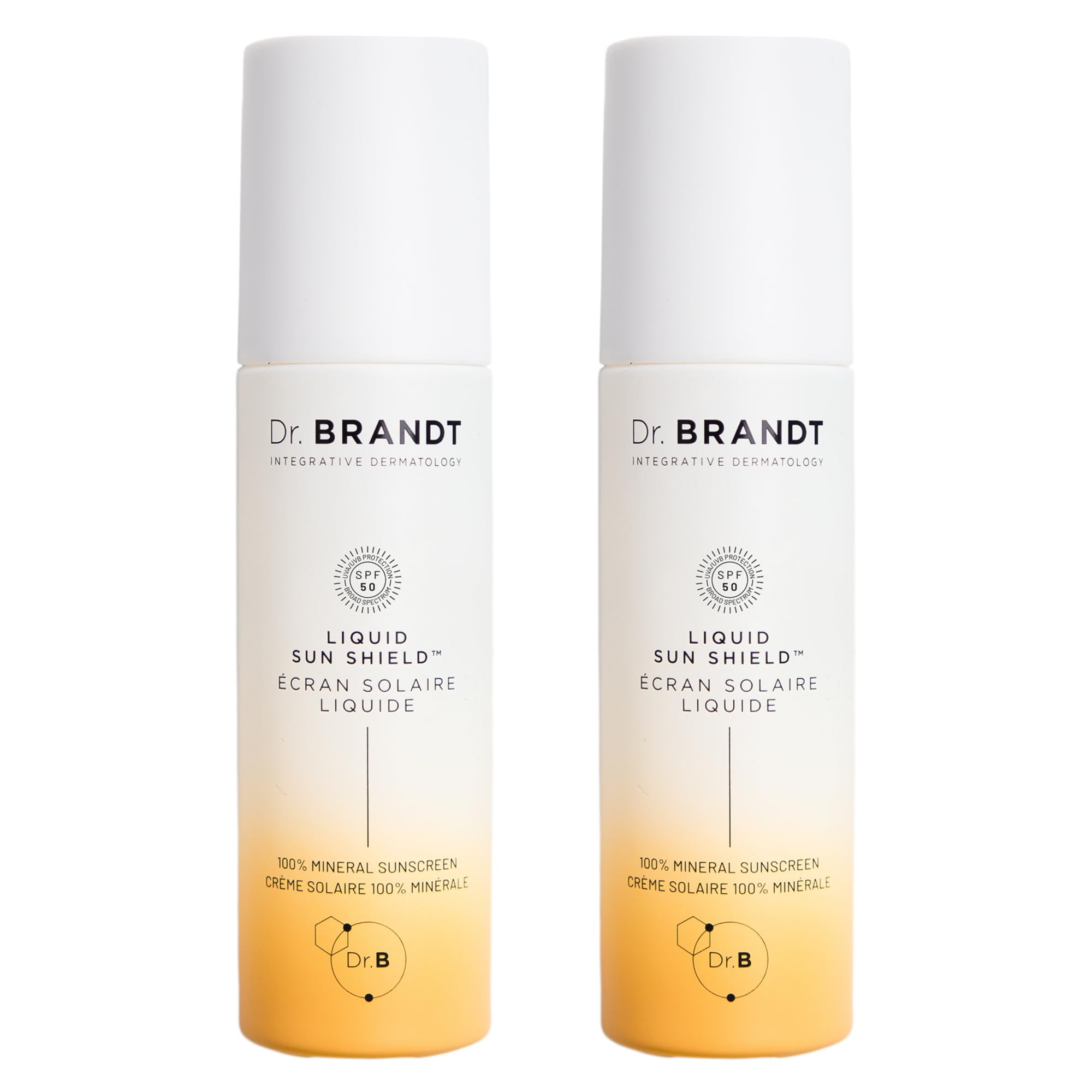 Dr. Brandt Bright This Way Liquid Sun Shield SPF 50 — 100% Mineral, Invisible Finish, 2 × 1.7 oz