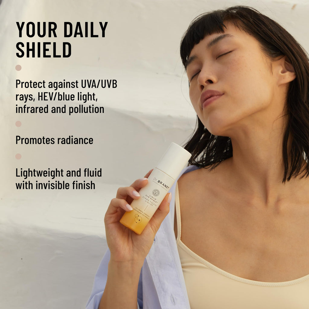 Dr. Brandt Bright This Way Liquid Sun Shield SPF 50 — 100% Mineral, Invisible Finish, 2 × 1.7 oz