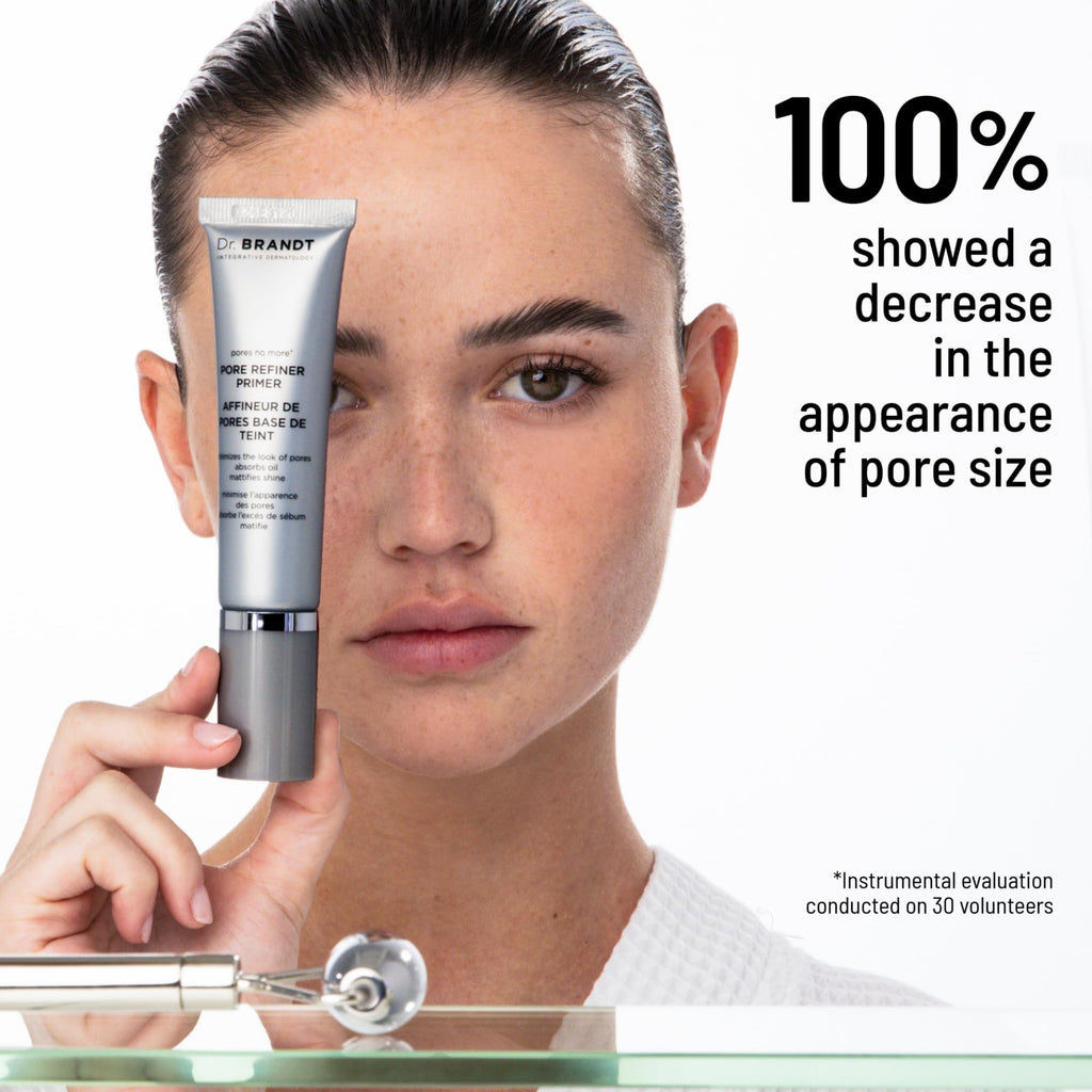 Dr. Brandt Pores No More Pore Refiner Primer – Instantly Minimize Pores, Absorb Oil, Matte Finish | 0.5 oz x2