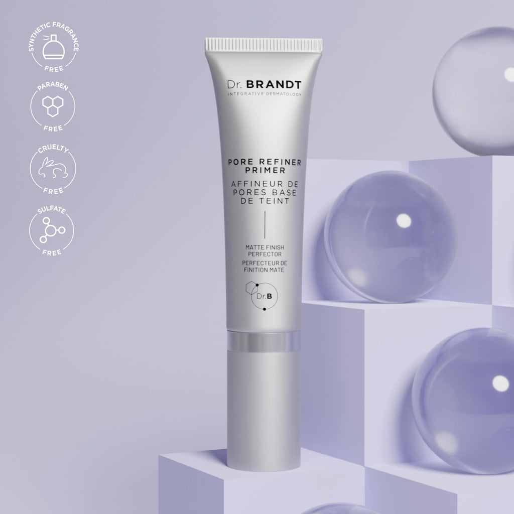 Dr. Brandt Pores No More Pore Refiner Primer – Instantly Minimize Pores, Absorb Oil, Matte Finish | 0.5 oz x2