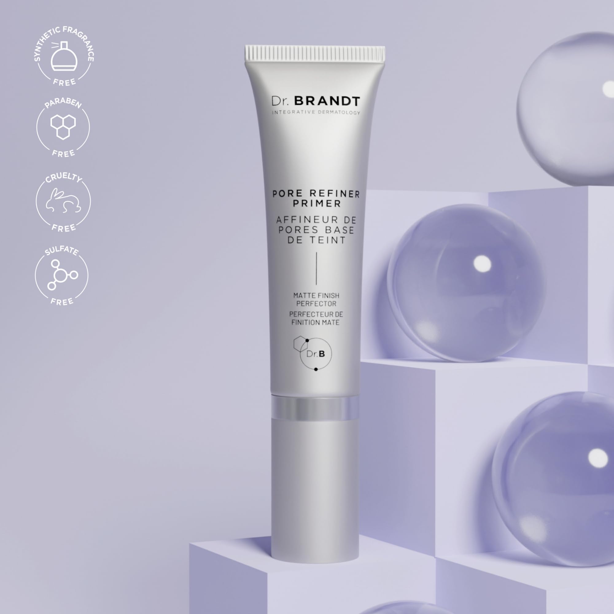Dr. Brandt Pores No More Pore Refiner Primer – Instantly Minimize Pores, Absorb Oil, Matte Finish | 0.5 oz x2