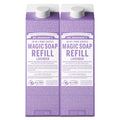 Dr. Bronner's Lavender Pure-Castile Soap Refill (32 oz x 2) – Regenerative Organic Oils, Concentrated, Vegan, Non-GMO