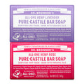 Dr. Bronner's Pure-Castile Bar Soap 2-Pack – Rose & Lavender | Organic Oils, Vegan, Cruelty-Free