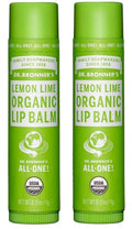 Dr. Bronner's Sun Dog's Organic Lip Balm Lemon Lime – Pack of 2 (0.15 oz each)