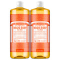 Dr. Bronner's Pure-Castile Tea Tree Soap Liquid – 32 oz x 2 Pack, Regenerative Organic Oils, 18-in-1 Uses