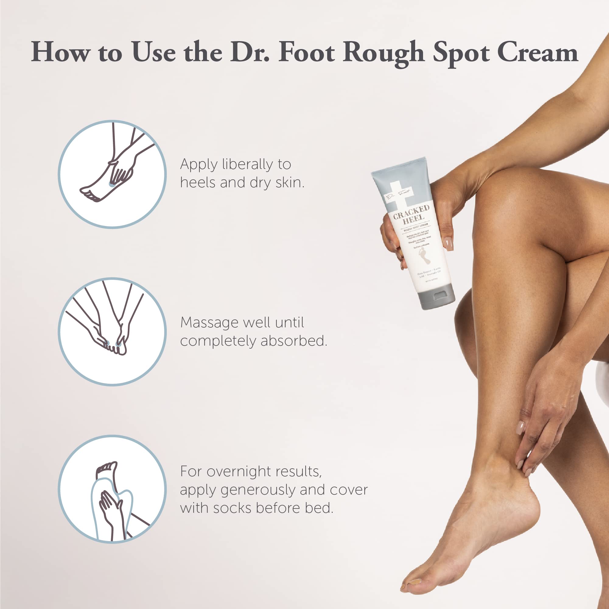 Dr. Foot Cracked Heel Repair Cream 8oz – Moisturizing Foot Lotion with Shea Butter & Lactic Acid