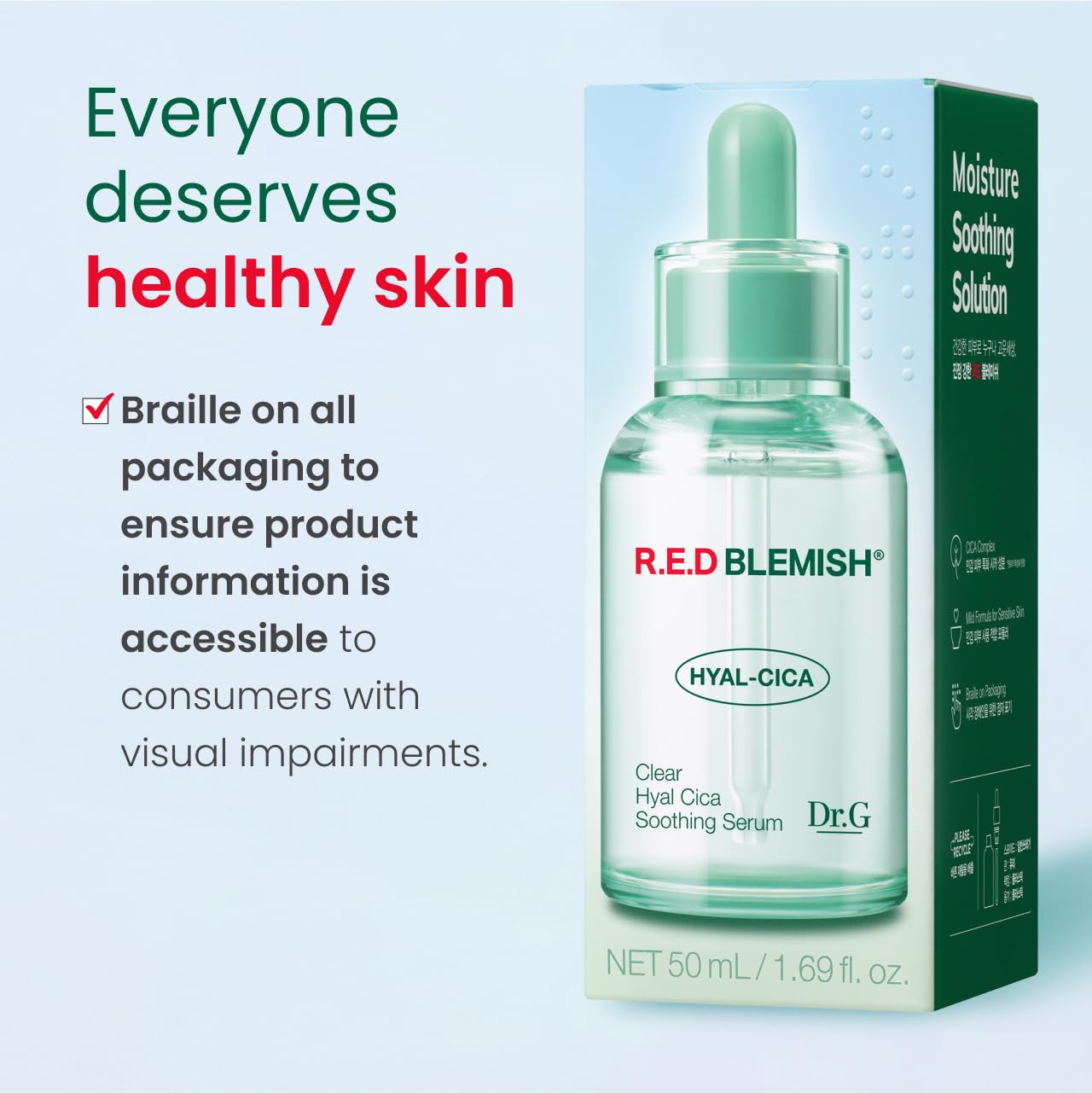 Dr. G R.E.D. Blemish Clear Hyal-Cica Serum – Hydration with Hyaluronic Acid & Centella, 1.69 fl oz