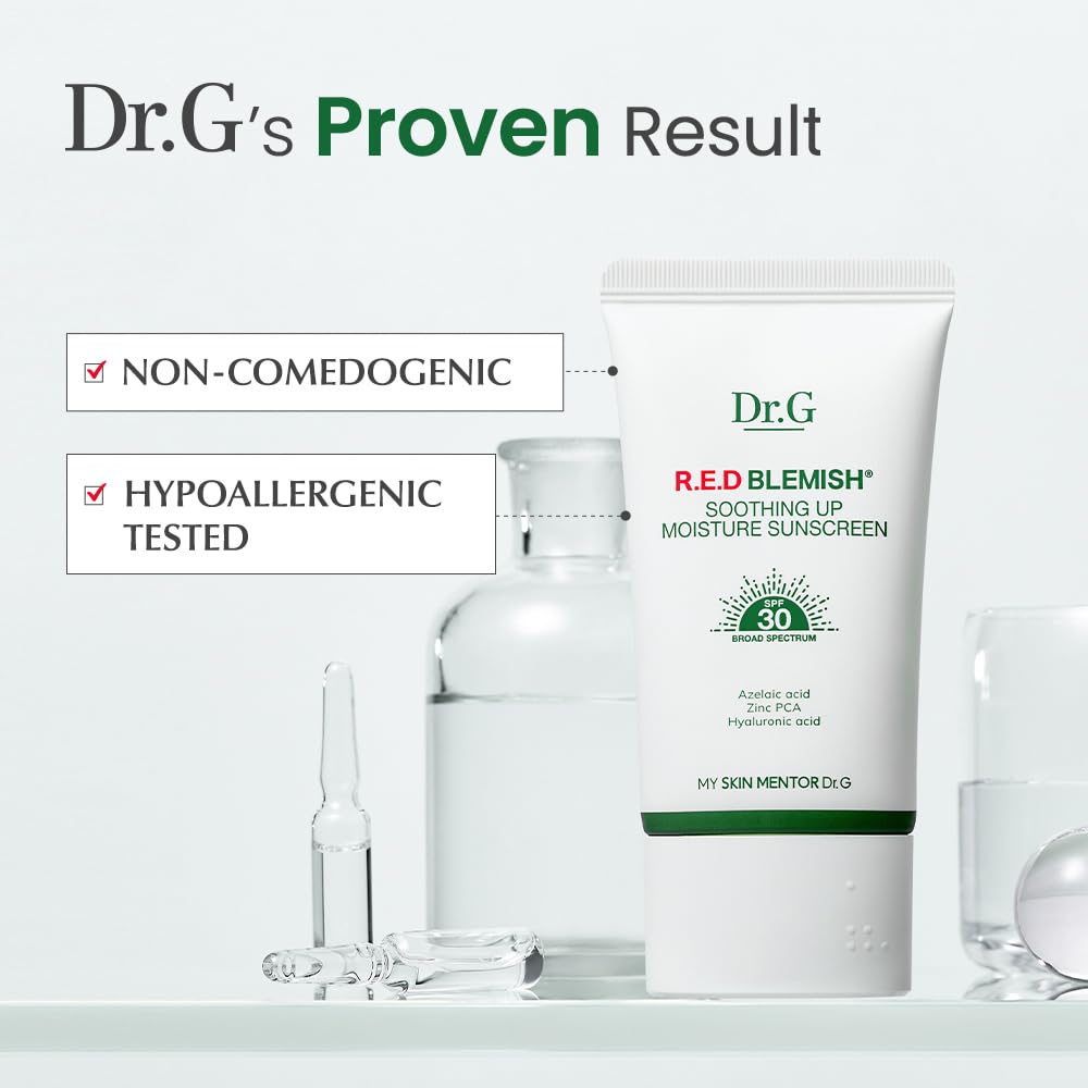 Dr.G R.E.D. Blemish Soothing Up Moisture Sunscreen – Hydrating, Non-Greasy Broad Spectrum SPF for Sensitive Skin