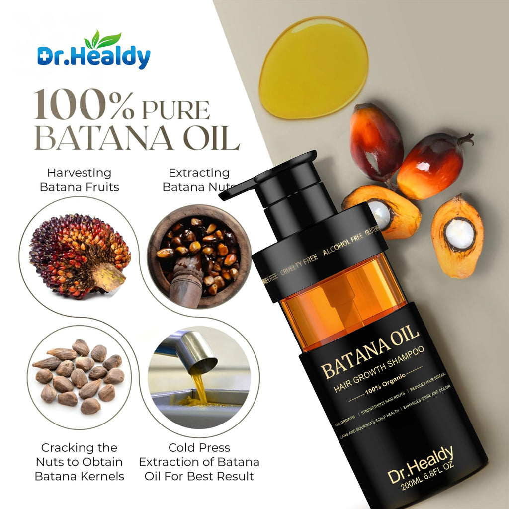 Dr. Healdy Batana Oil Shampoo for Hair Growth – Sulfate-Free, All Hair Types