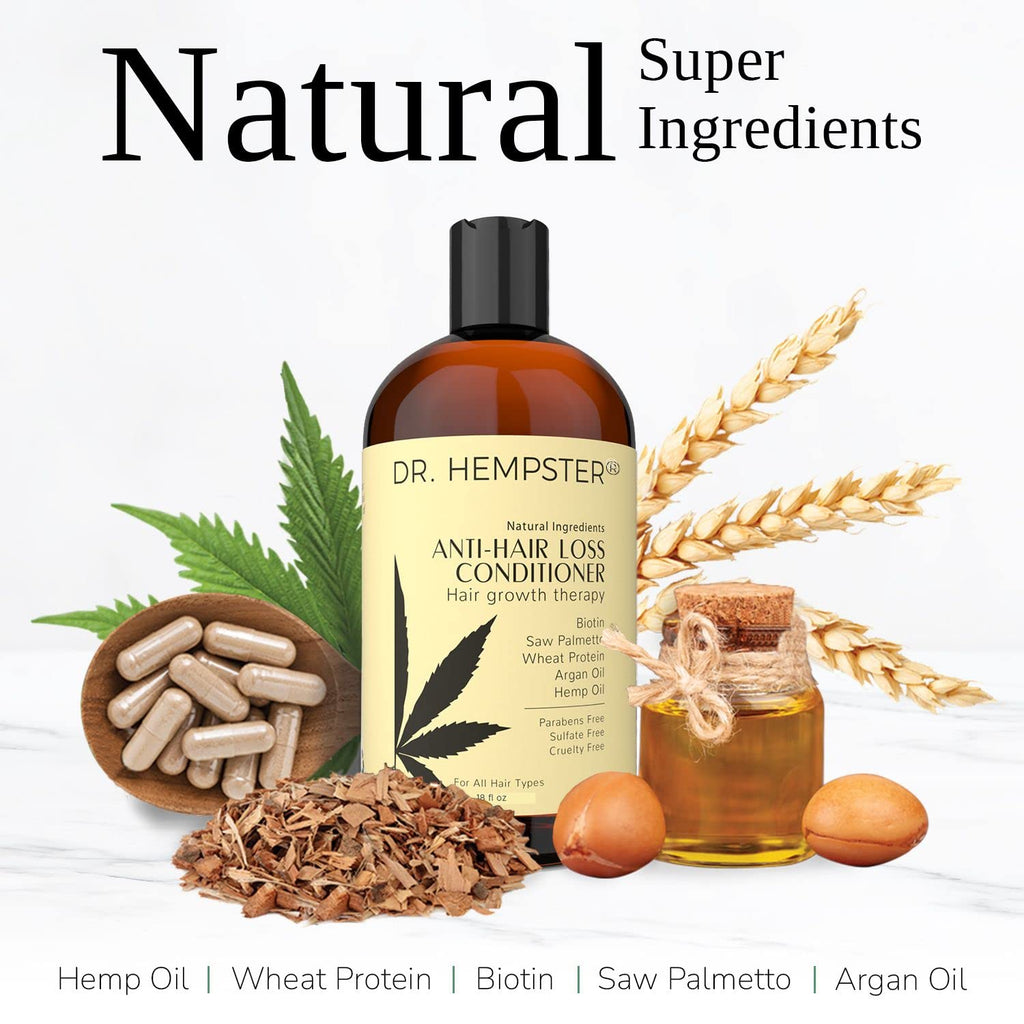 DR. HEMPSTER Hair Growth Conditioner – Biotin & Hemp for Thinning Hair, Organic & Cruelty-Free