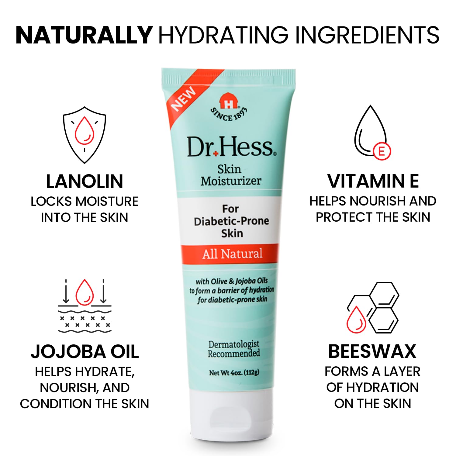 Dr. Hess Skin Moisturizer for Diabetic-Prone Skin | 3-Pack Hydration with Lanolin & Olive Oil
