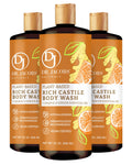 Dr. Jacobs Naturals Pure Castile Soap Liquid Body Wash – Orange & Ginger (32 oz) Pack of 3
