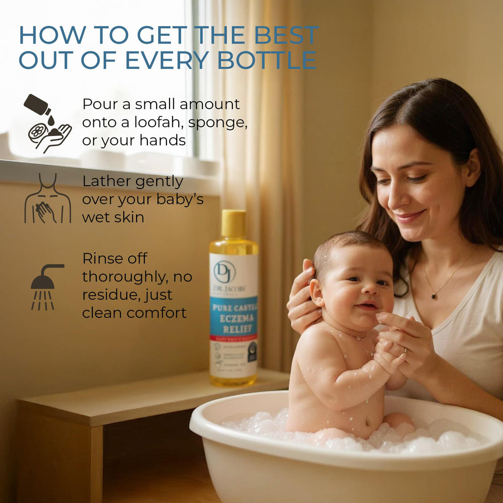DR.JACOBS NATURALS Pure Castile Baby Wash – Gentle, Fragrance-Free for Sensitive Skin (16 oz)
