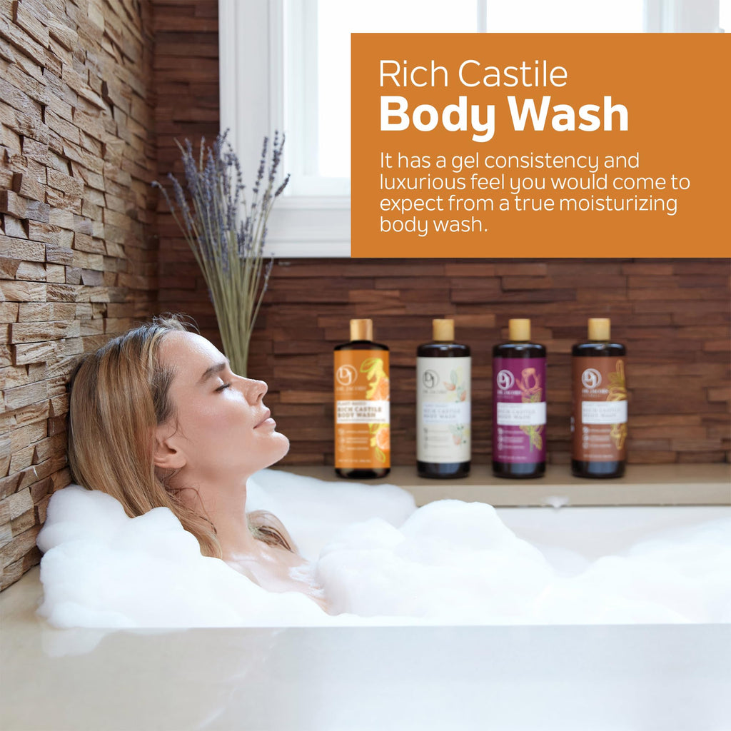 Dr. Jacobs Naturals Pure Castile Soap Liquid Body Wash – Orange & Ginger (32 oz) Pack of 3