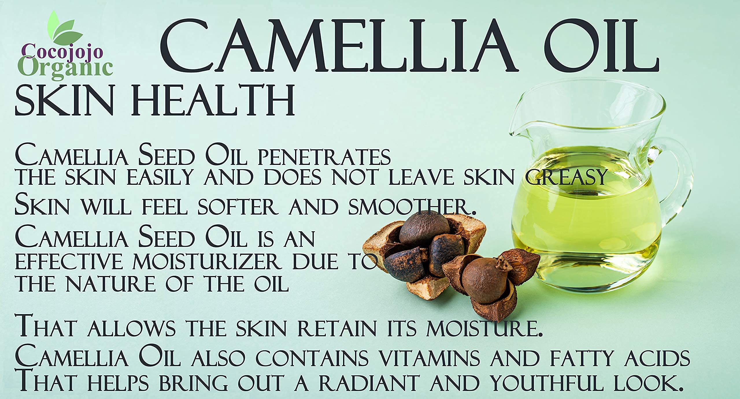 Dr Joe Lab Japanese Camellia Seed Oil – Pure Cold-Pressed, Non-GMO Carrier Oil 32 oz