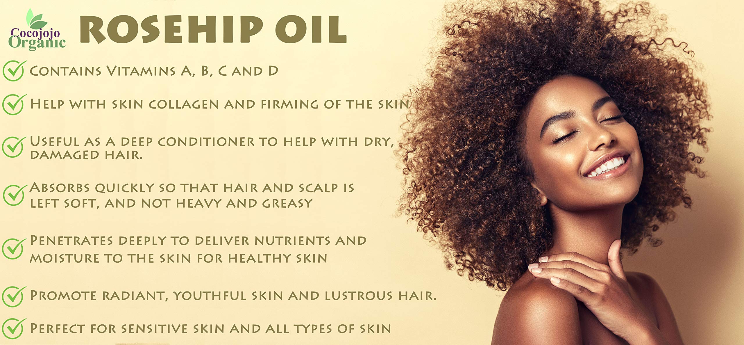 Dr Joe Lab Rosehip Oil – Pure Unrefined Cold-Pressed Rosehip Oil for Face, Hair, Skin & Nails (32 oz)