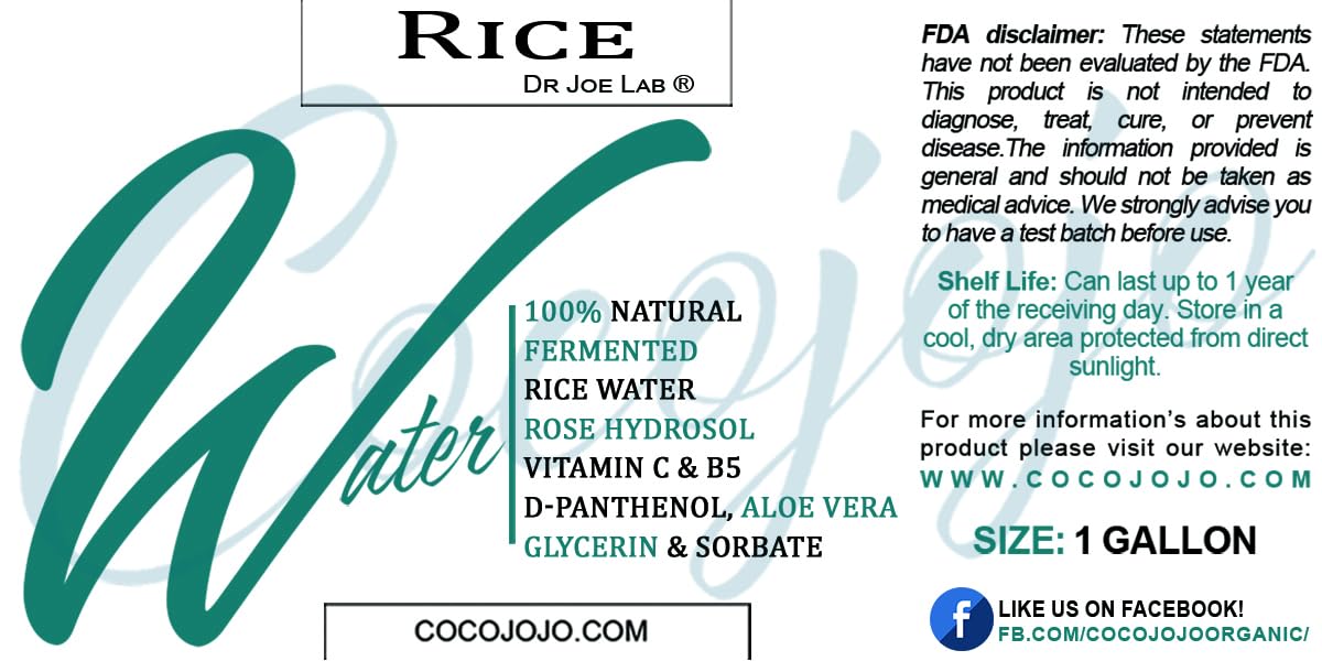 Dr Joe Lab Rice Water Growth Mix – Nourishing Toner with Rose Hydrosol & Aloe, Alcohol-Free Spray (128 oz) for Oily Skin