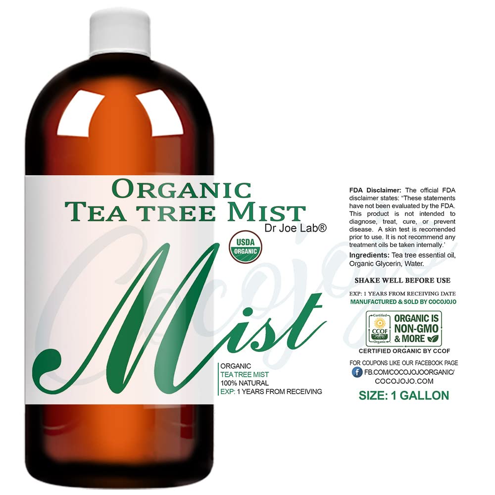 Dr Joe Lab Organic Tea Tree Mist – USDA Certified Face Spray for Sensitive & Dry Skin (32 oz)