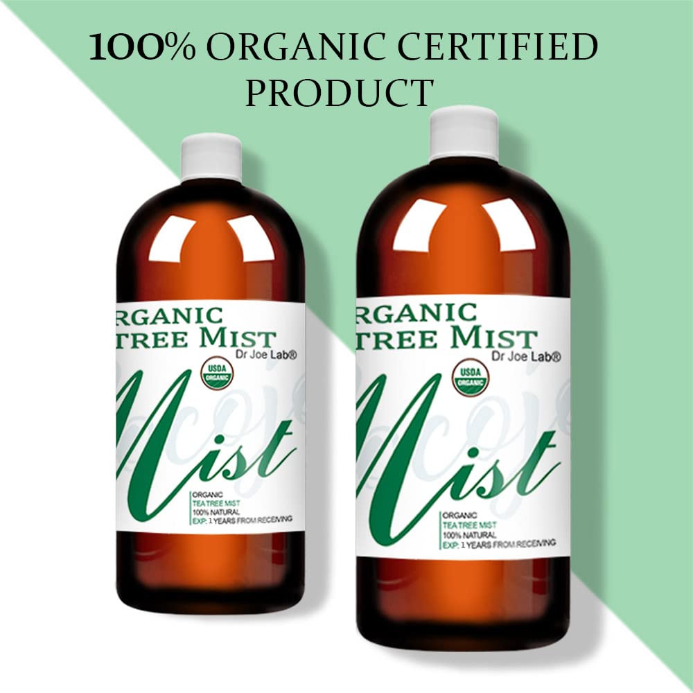 Dr Joe Lab Organic Tea Tree Mist – USDA Certified Face Spray for Sensitive & Dry Skin (32 oz)