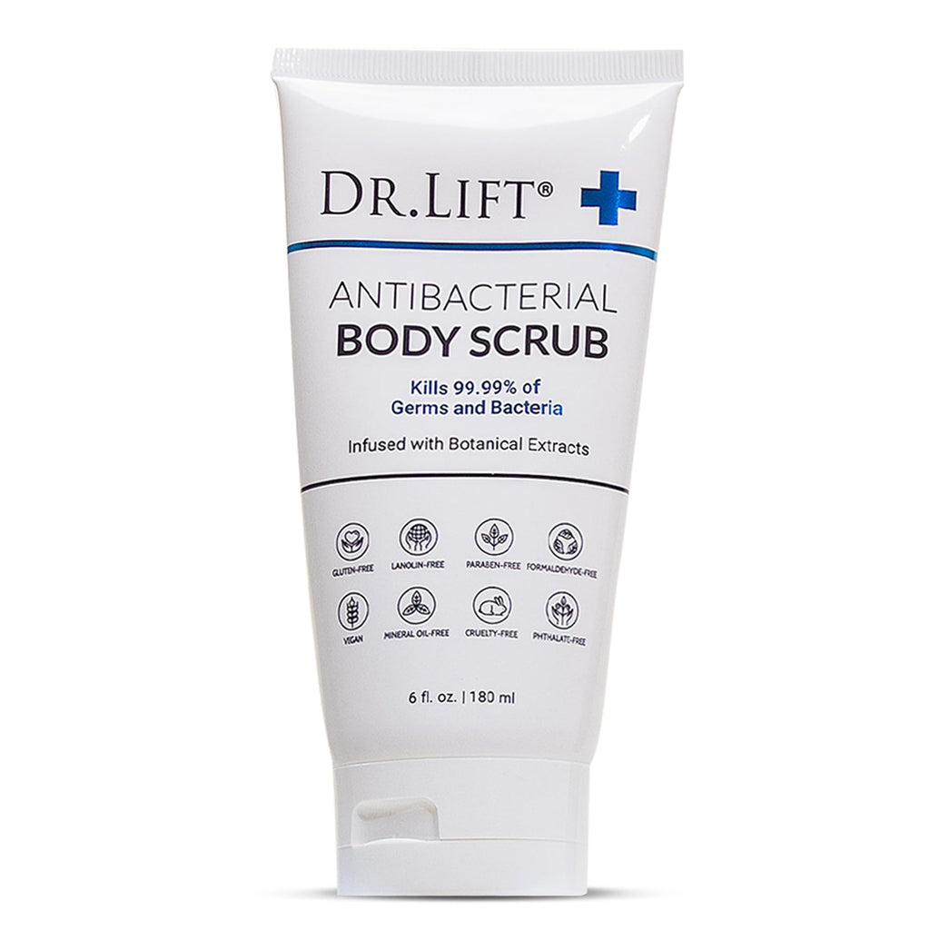 DR. LIFT Antibacterial Body Scrub | Botanical Exfoliating Formula with Lavender & Vitamin E (6 oz)