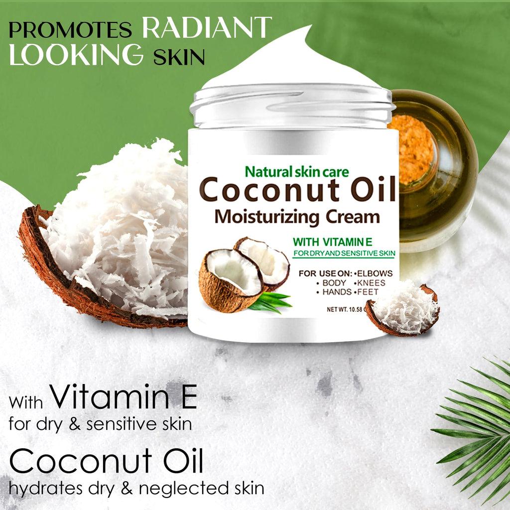 DR MEINAIER 3-Pack Coconut Oil Moisturizing Cream – Lightweight, Fast-Absorbing Lotion for Face, Body & Hands