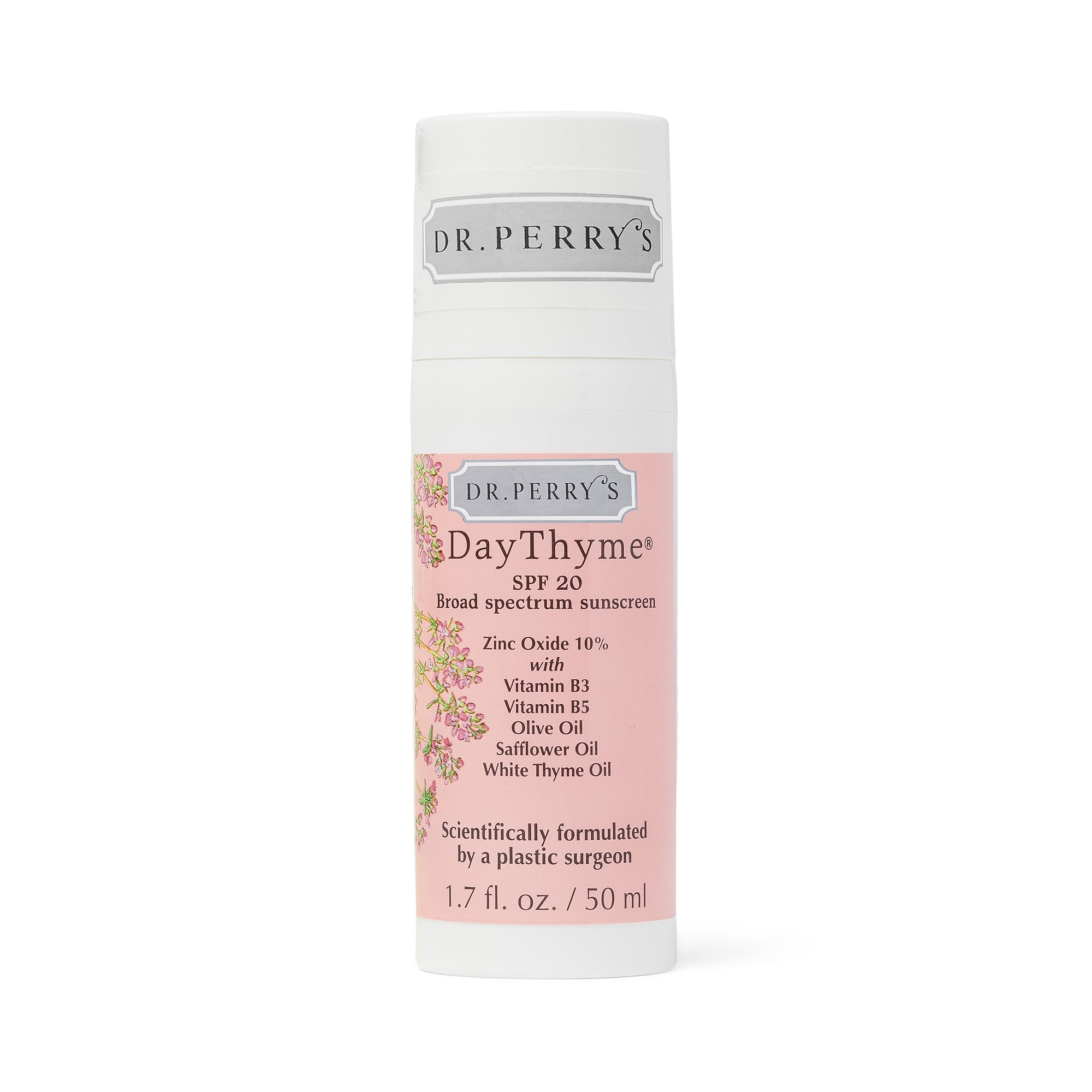 Dr. Perry’s DayThyme SPF 20 Daily Sunscreen – Broad Spectrum with Zinc Oxide and Vitamins B3/B5