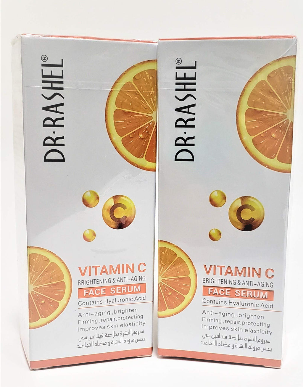 Dr Rashel Vitamin C Face Serum Pack of 2 | Hyaluronic Acid, Firming & Anti-Aging + Collagen Crystal Eye Mask