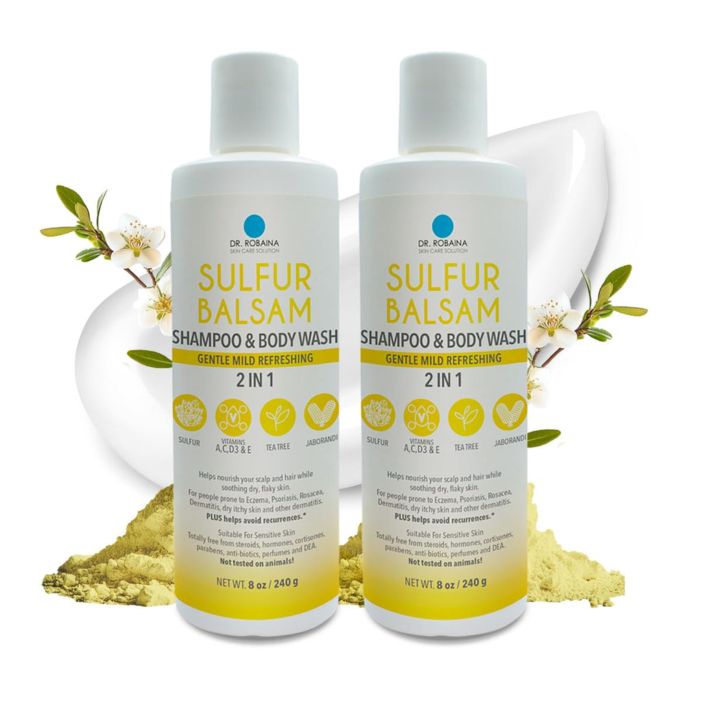Dr. Robaina Sulfur Shampoo & Body Wash – Color-Safe, SLS-Free, Citrus-Mint, 8 fl oz – Made in USA