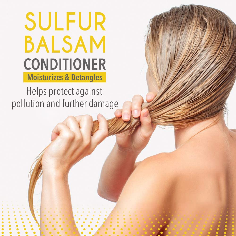 Dr. Robaina Sulfur Balsam Conditioner – Hydrating Detangler for Sensitive Scalp, Tea Tree & Shea Butter – 8 oz, USA Made
