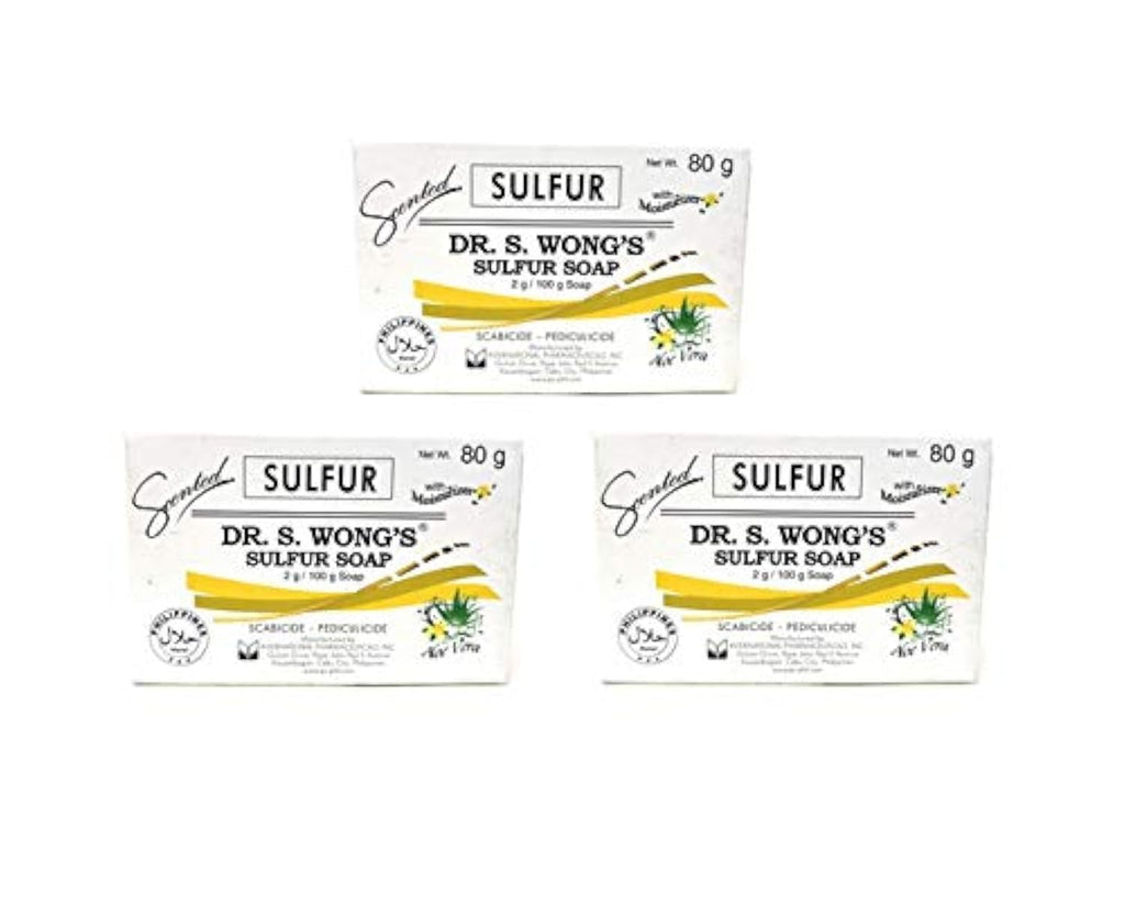 Dr. S. Wong Sulfur Soap – 3 Pack (Total 240 g) | Gentle Cleanse for All Skin Types