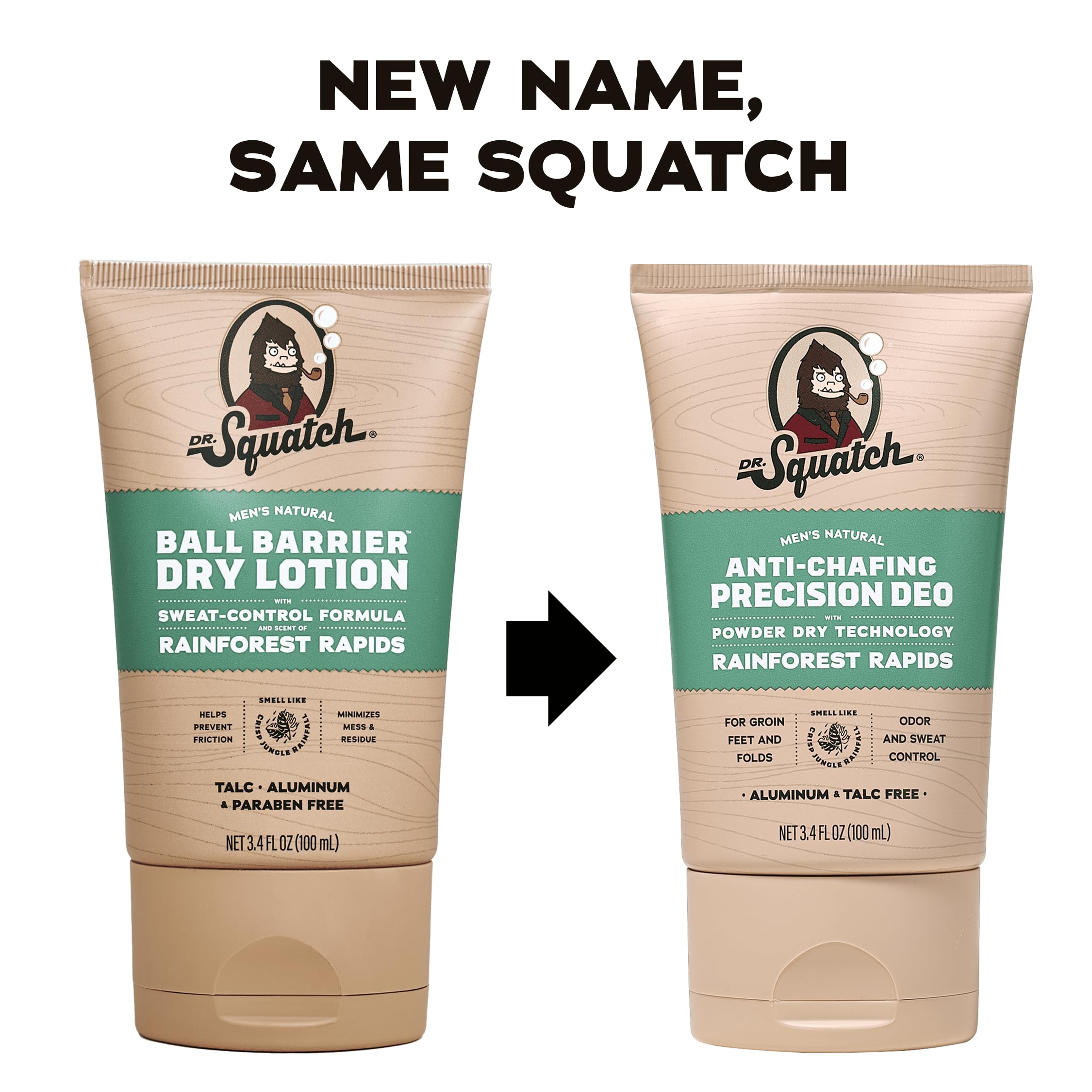 Dr. Squatch Whole Body Deodorant for Men - Rainforest Rapids 2-Pack (3.4 oz)