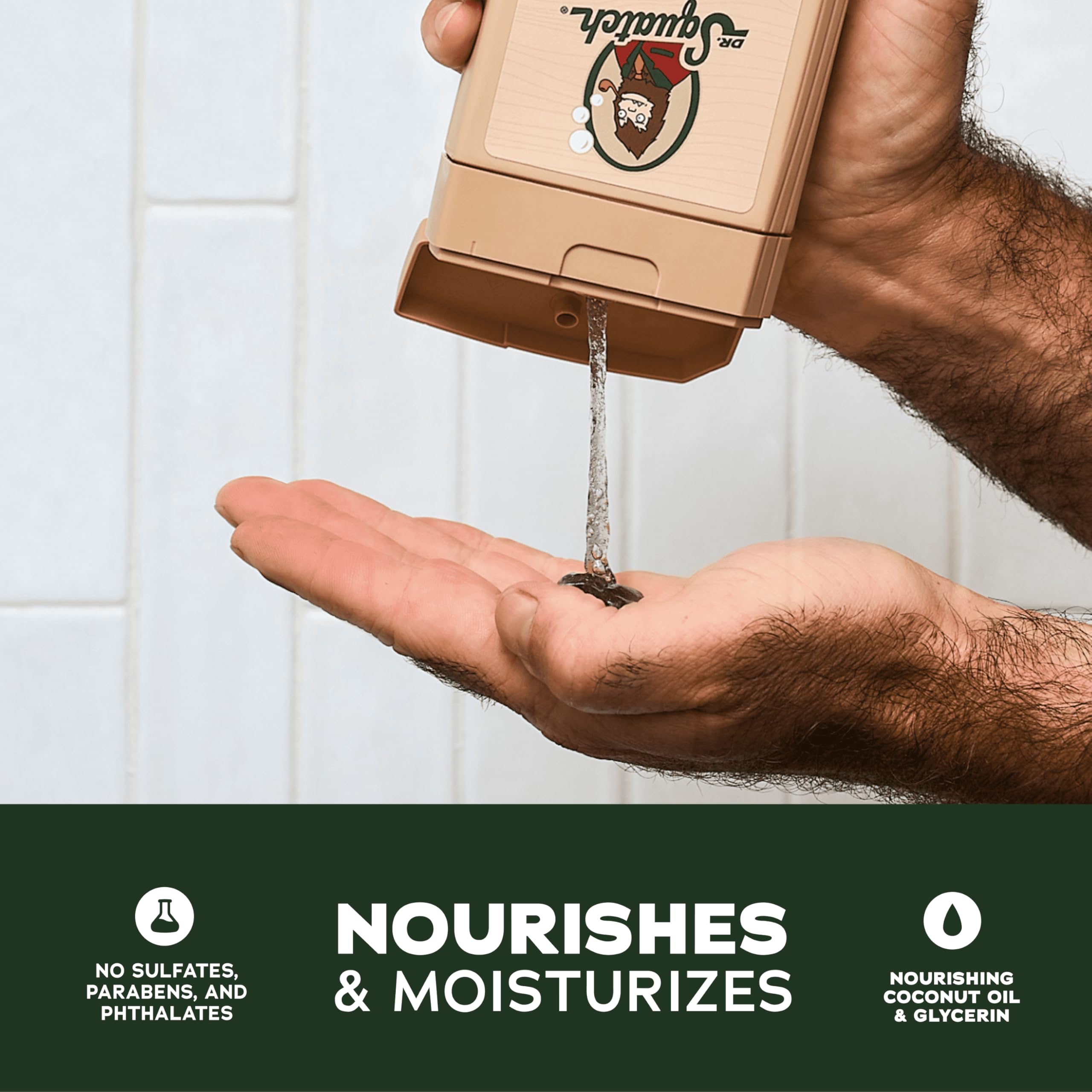 Dr. Squatch Natural Men's Body Wash Shower Gel – Fresh Falls + Coconut Castaway (14 oz, 2-Pack)