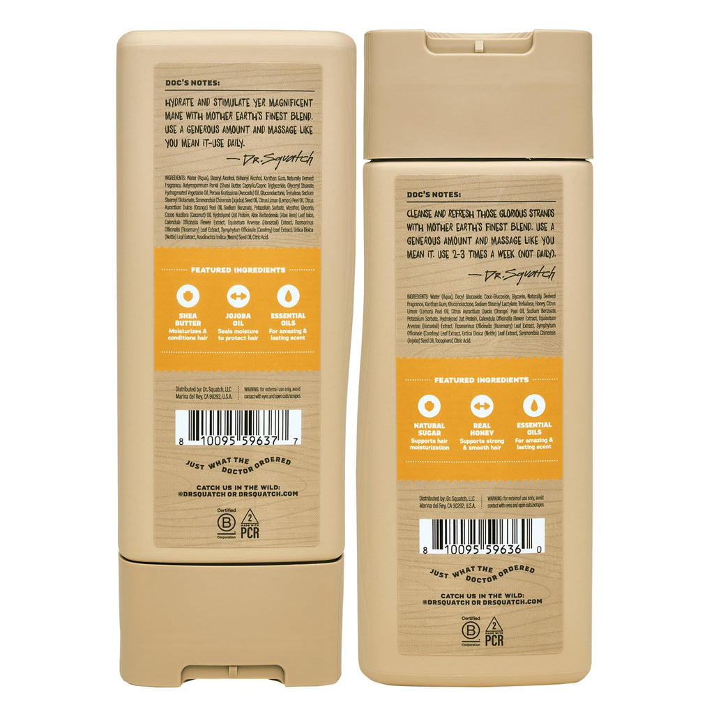 Dr. Squatch Natural Men's Shampoo & Conditioner Set — Summer Citrus, 11 fl oz Each, 2-Pack