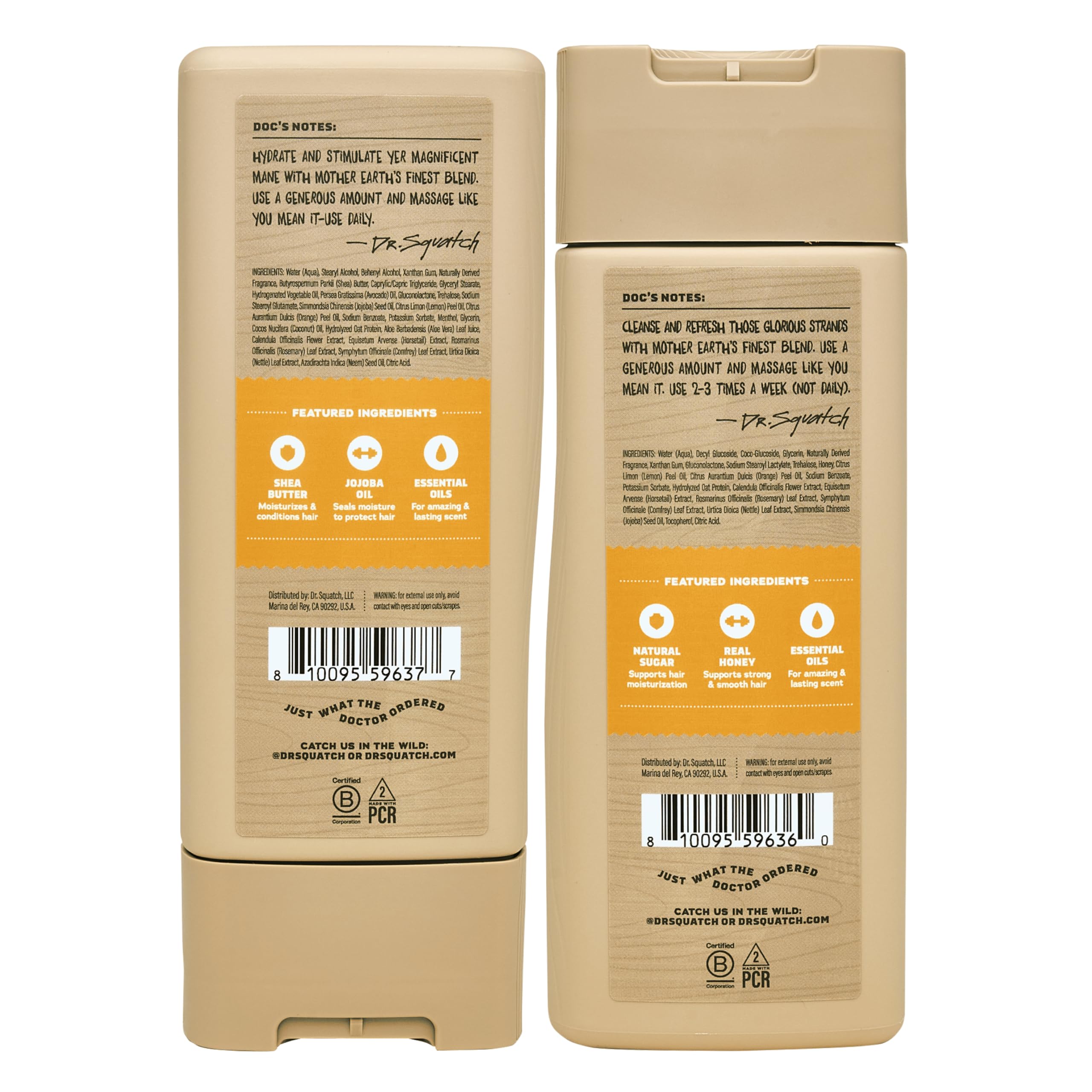 Dr. Squatch Natural Men's Shampoo & Conditioner Set — Summer Citrus, 11 fl oz Each, 2-Pack