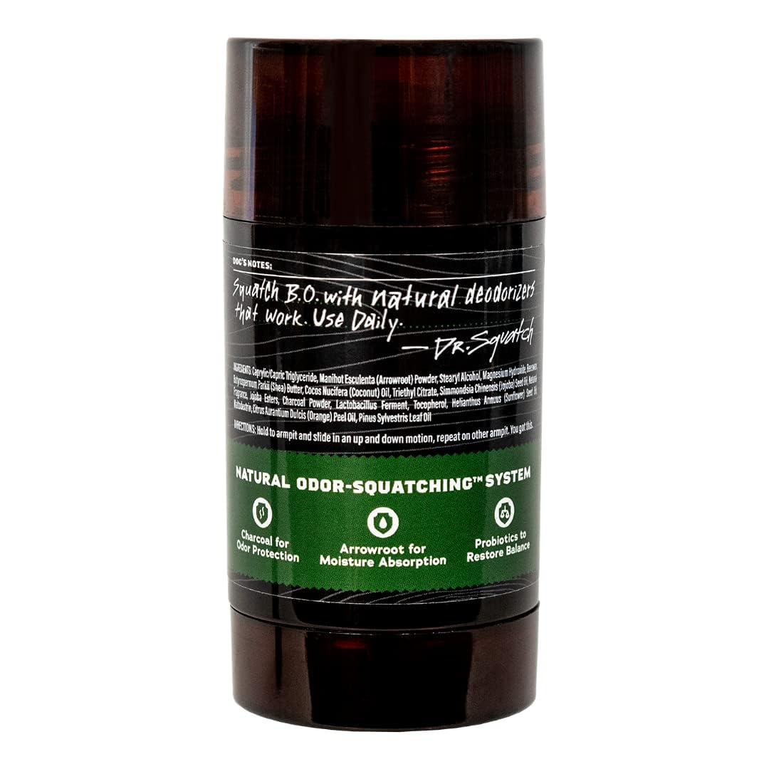 Dr. Squatch Pine Tar Natural Deodorant for Men – Aluminum-Free 2-Pack (2.65 oz Each)