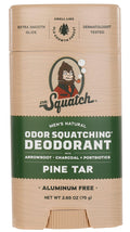 Dr. Squatch Pine Tar Deodorant for Men – Aluminum-Free, All-Natural Odor Protection (2.65 oz)